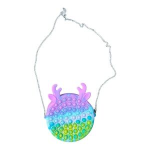 Kids Rainbow Pop-It Crossbody Bag with Antler Accents